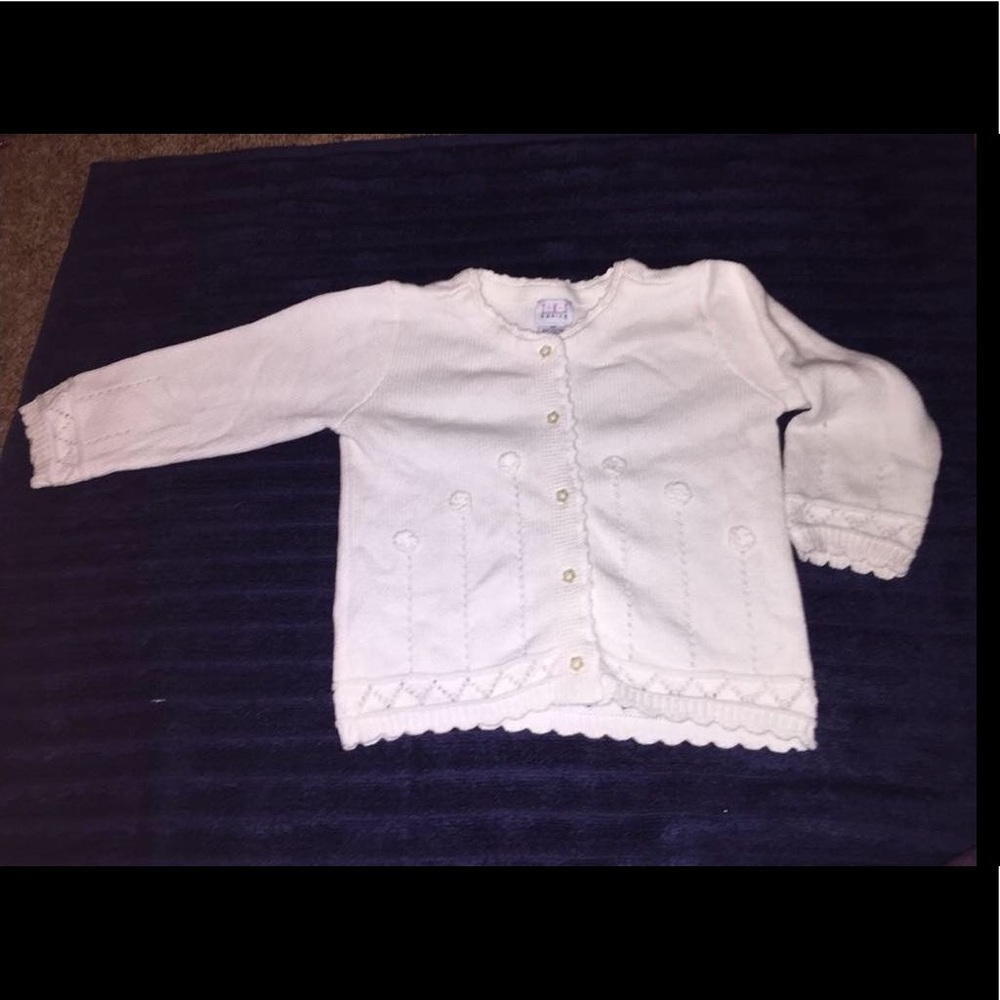 TKS Basics button up white sweater 3T